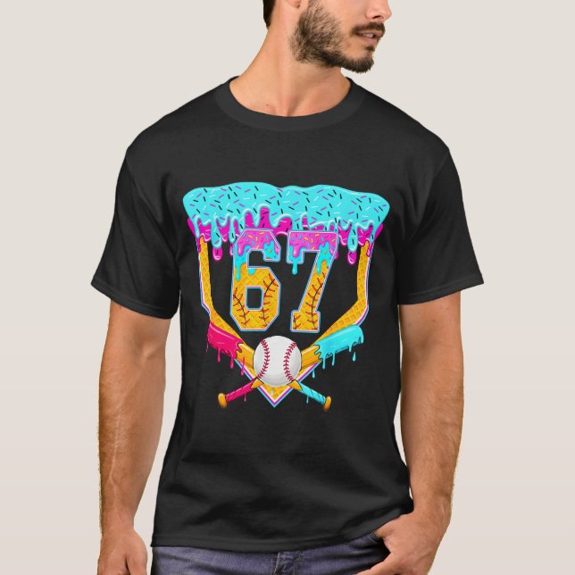 Camiseta Baseball Drip Ice Cream Number 67 Player Or 67th B (Anverso)