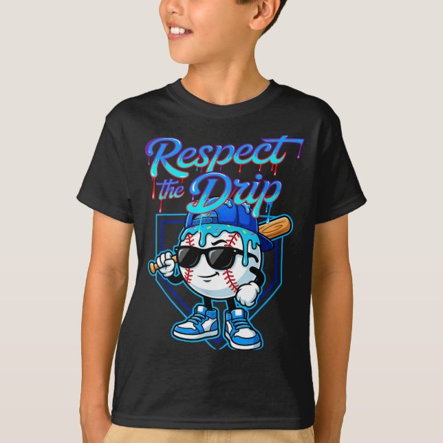 Camiseta Baseball Drip Ice Cream Respect The Drip Home Plat (Anverso)
