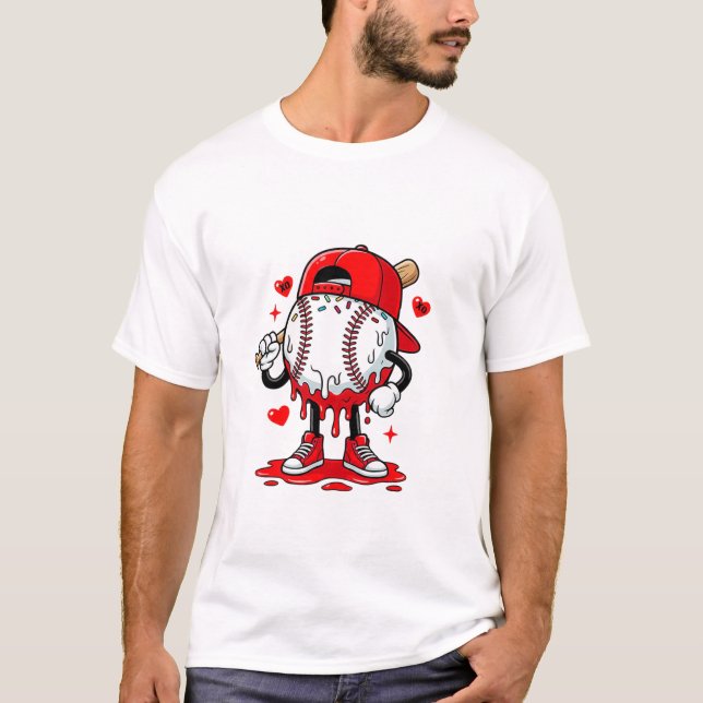 Camiseta Baseball Drip Ice Cream Valentine’s Day T-Shirt –  (Anverso)