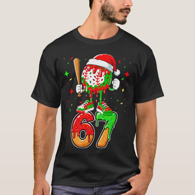 Camiseta Baseball Drip Number 67 Meme Ice Cream Dripng Chri (Anverso)