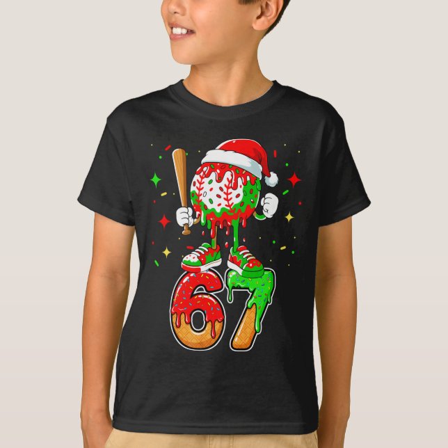 Camiseta Baseball Drip Number 67 Meme Ice Cream Dripng Chri (Anverso)