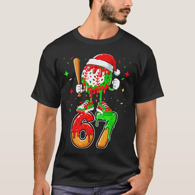 Camiseta Baseball Drip Number 67 Meme Ice Cream Dripng Chri (Anverso)