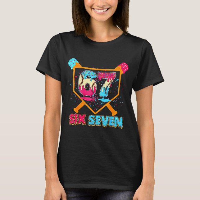 Camiseta Baseball Drip Number 67 Player Or 67th Birthday  (Anverso)
