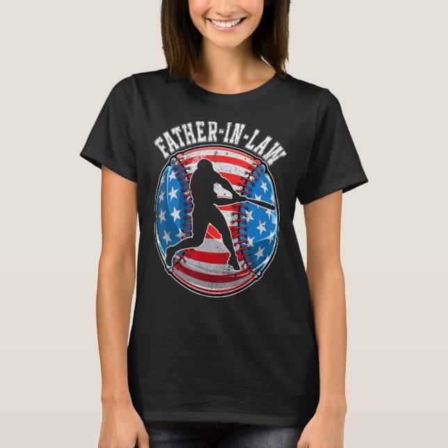 Camiseta Baseball Father In Law American Flag USA  Father s (Anverso)