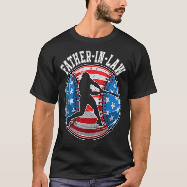 Camiseta Baseball Father In Law American Flag USA  Father s (Anverso)