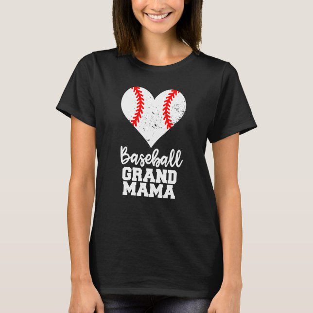 Camiseta Baseball Grandmama Baseball Heart Grandma (Anverso)
