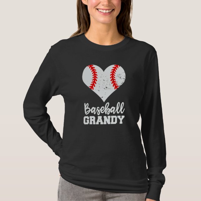 Camiseta Baseball Grandy Baseball Heart Grandma Grandy (Anverso)