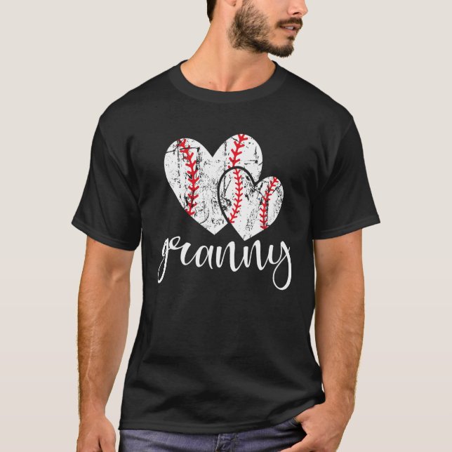 Camiseta Baseball Granny Heart Ball  Proud Grandma Mother s (Anverso)