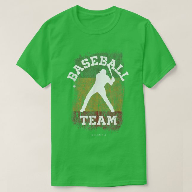 Camiseta Baseball Guinea Flag Softball Player Baseball  (Diseño del anverso)