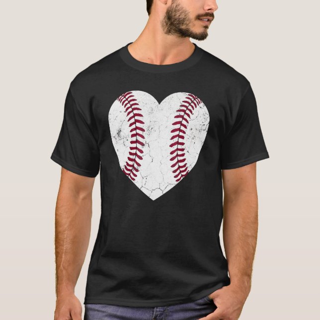 Camiseta Baseball Heart Fun Mom Dad Men Women Softball  Wif (Anverso)