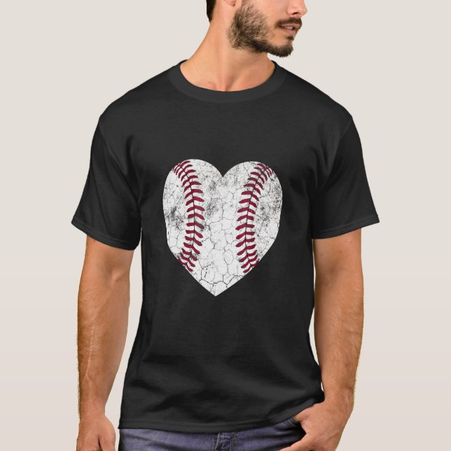 Camiseta Baseball Heart Fun Mom Dad Men Women Softball  Wif (Anverso)