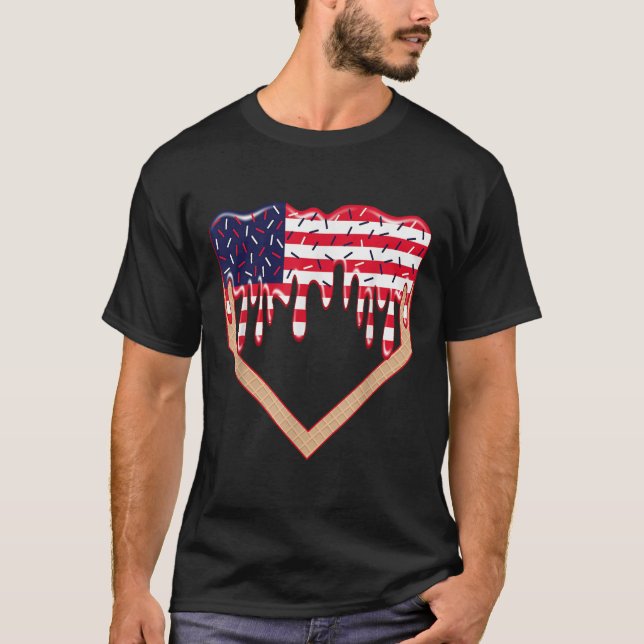 Camiseta Baseball Home Plate Drip Boys Ice Cream Us Flag 4t (Anverso)