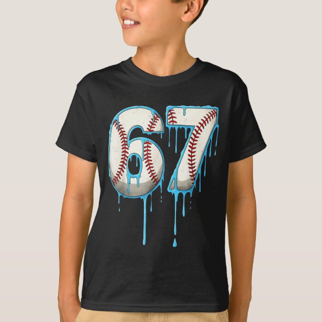 Camiseta Baseball Ice Cream Drip 67 Six Seven Meme Number 6 (Anverso)