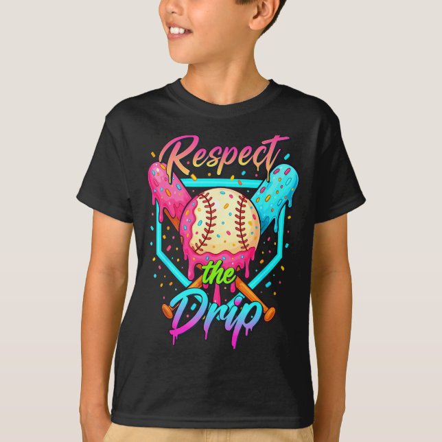 Camiseta Baseball Ice Cream Drip Number 67 Player 67 Respec (Anverso)