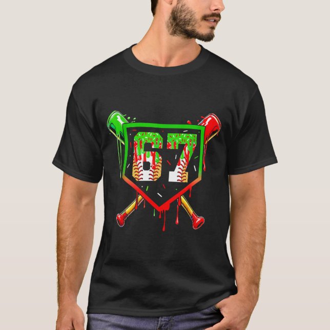 Camiseta Baseball Ice Cream Drip Number 67 Player 6 7 Chris (Anverso)
