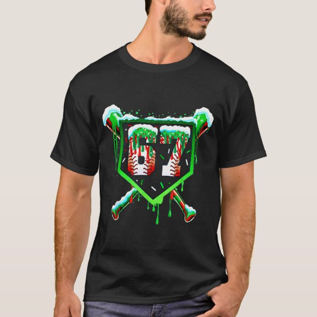 Camiseta Baseball Ice Cream Drip Number 67 Six Seven Meme C (Anverso)