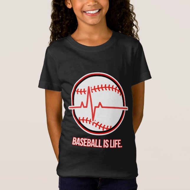 Camiseta Baseball is Life Heartbeat Pulse Graphic (Anverso)