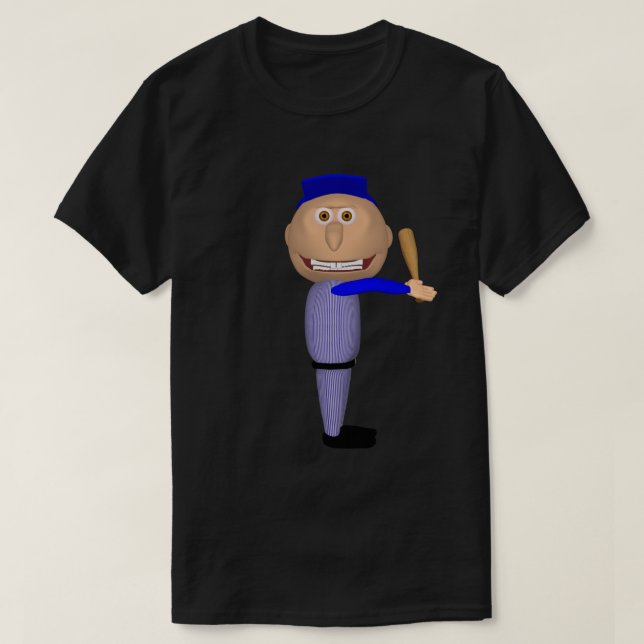 Camiseta Baseball Johnny (Blue Batter) T-shirt (Diseño del anverso)