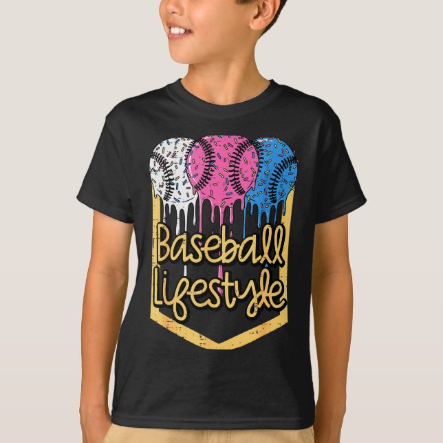 Camiseta Baseball Lifestyle Ball Sprinkles Drip Boys Kids M (Anverso)