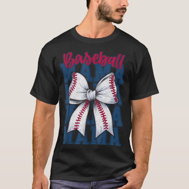 Camiseta Baseball Mama Coquette Bow Game Day Baseball Mom M (Anverso)
