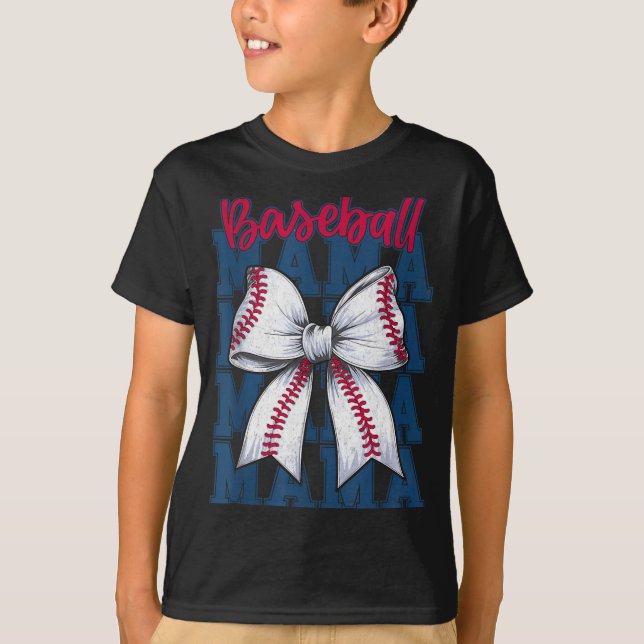 Camiseta Baseball Mama Coquette Bow Game Day Baseball Mom M (Anverso)