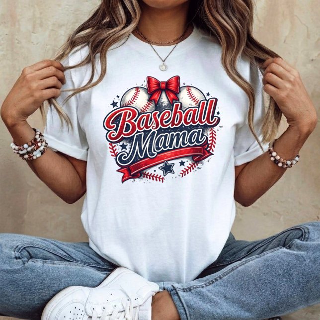 Camiseta Baseball Mama Coquette Bow Retro Game Day (Subido por el creador)
