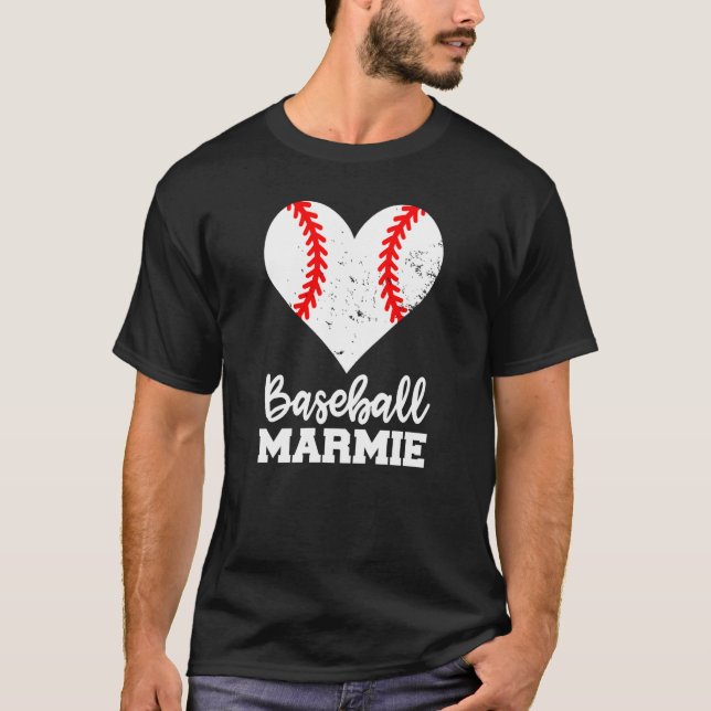 Camiseta Baseball Marmie Baseball Heart Grandma Marmie (Anverso)