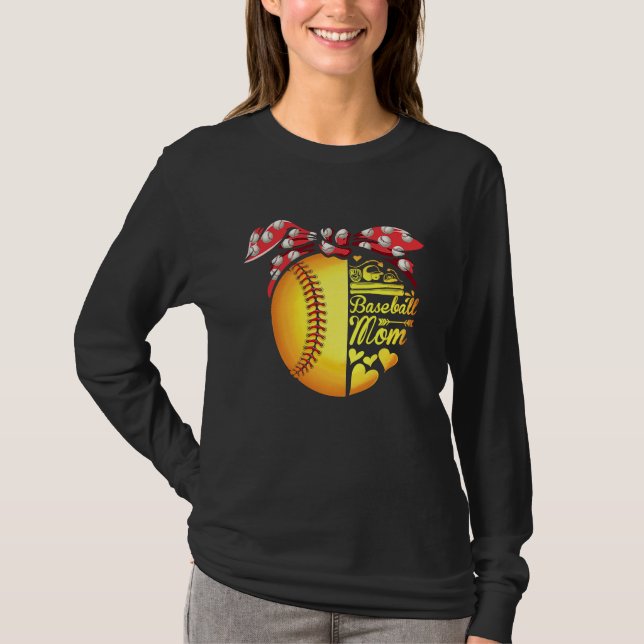 Camiseta Baseball Mom Ballers Funny Softball Womens (Anverso)