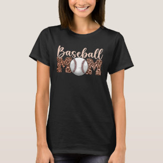 Camiseta Baseball Mom Leopard Print Mom Life Mother s Day M