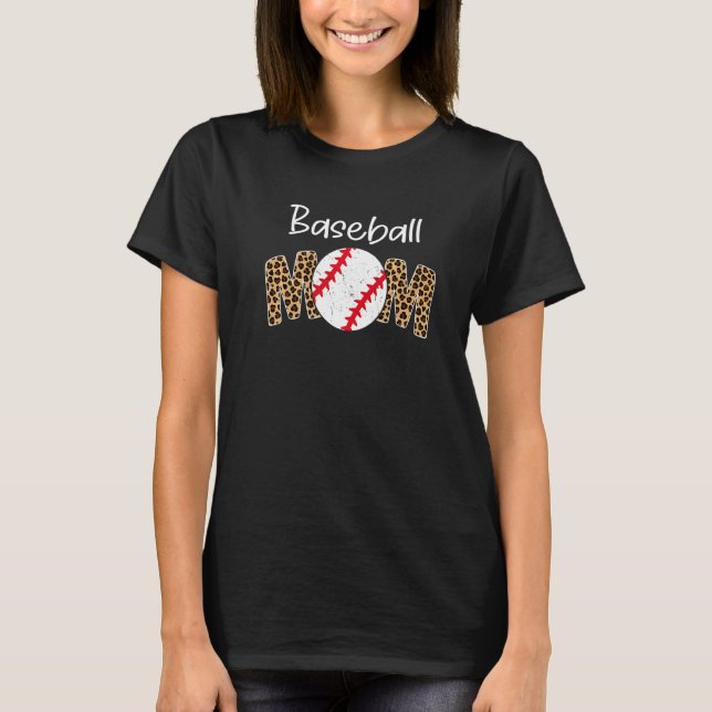 Camiseta Baseball Mom Leopard  Softball Baseball Mom Game D (Anverso)