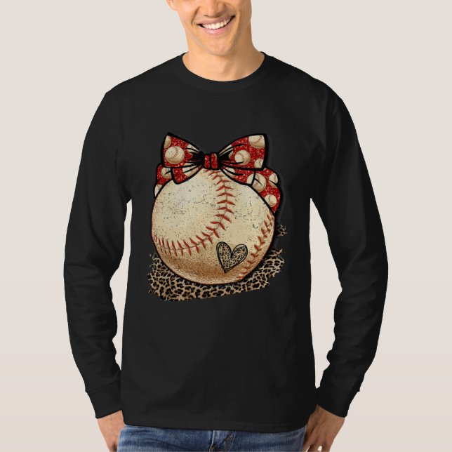 Camiseta Baseball Mom Leopard  Softball Mama Mother s Day C (Anverso)