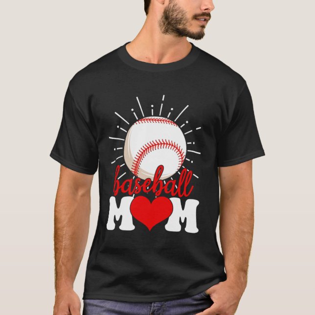 Camiseta Baseball Mom Mama Mother s Day Sport (Anverso)