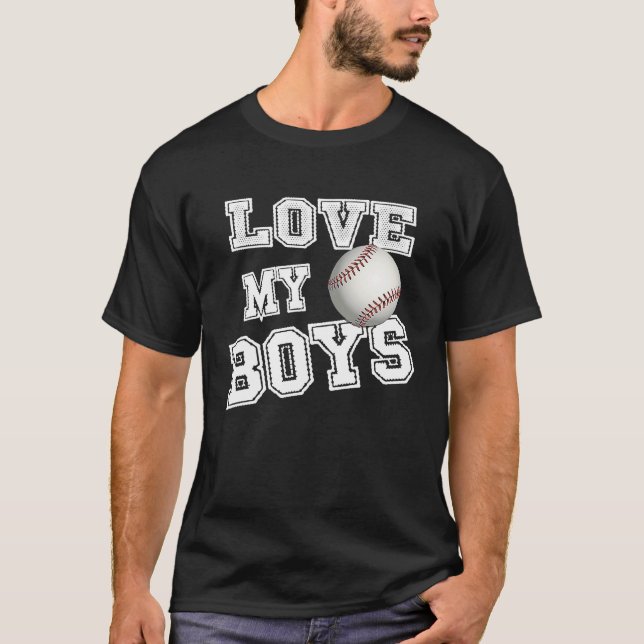Camiseta Baseball Mom T Art Love My Boys Baseball for Moms (Anverso)