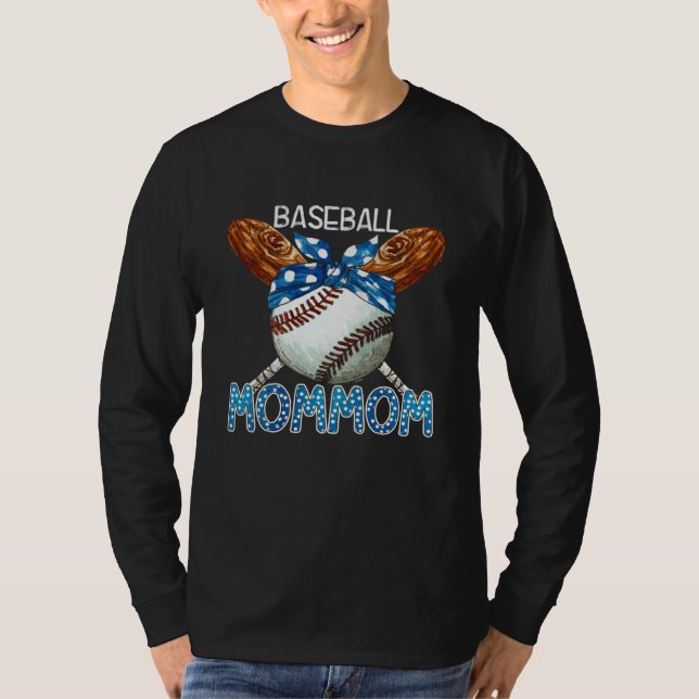 Camiseta Baseball Mommom Mom of Baseball Baseball Gaga Mom  (Anverso)