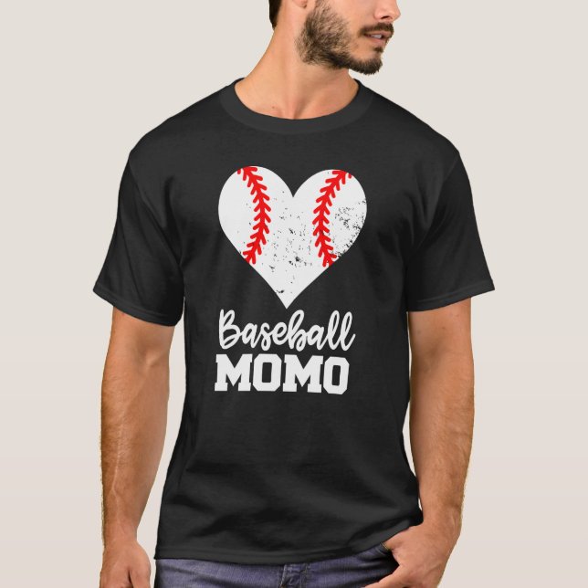 Camiseta Baseball Momo Baseball Heart Grandma Momo (Anverso)