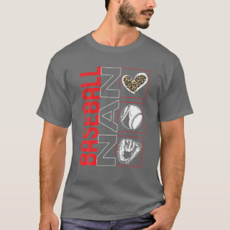 Camiseta Baseball Nan Game Day Leopard Heart Sport Player F
