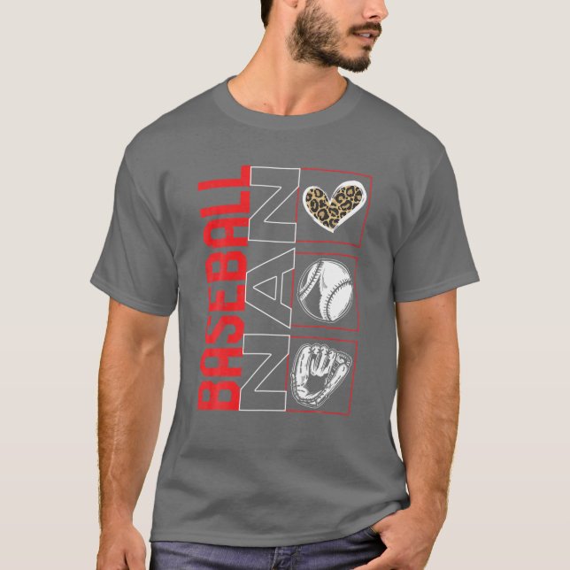 Camiseta Baseball Nan Game Day Leopard Heart Sport Player F (Anverso)