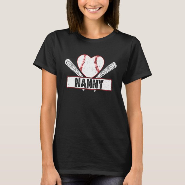 Camiseta Baseball Nanny Matching Family Softball Baseball (Anverso)