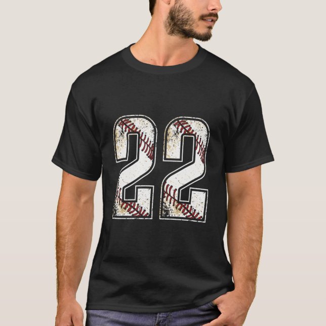 Camiseta Baseball Number 22 Favorite Lucky Number (Anverso)