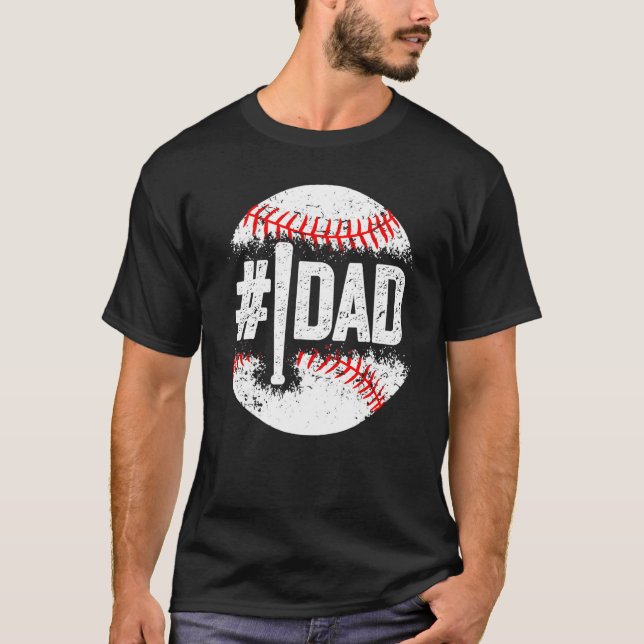 Camiseta Baseball Number One Daddy Players Son Baseball Fat (Anverso)