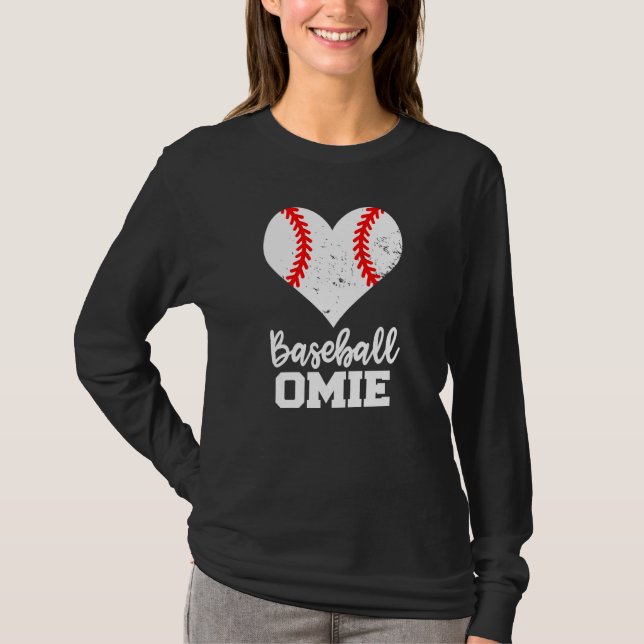 Camiseta Baseball Omie Baseball Heart Grandma Omie (Anverso)
