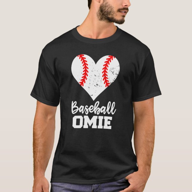 Camiseta Baseball Omie Baseball Heart Grandma Omie (Anverso)
