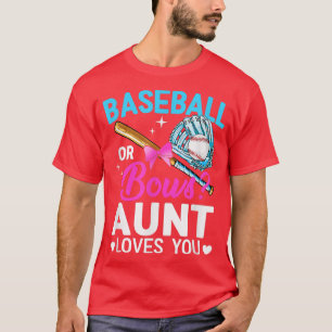 Camiseta Baseball Or Bows Aunt Loves You Gender Reveal 