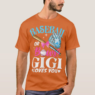 Camiseta Baseball or Bows Gigi Loves You Gender Reveal Pink