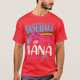 Camiseta Baseball Or Bows Nana Loves You Pink or Blue Gende