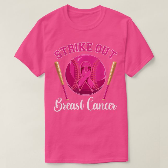 Camiseta Baseball Pink Ribbon  Men Boys, Strikeout Breast C (Diseño del anverso)