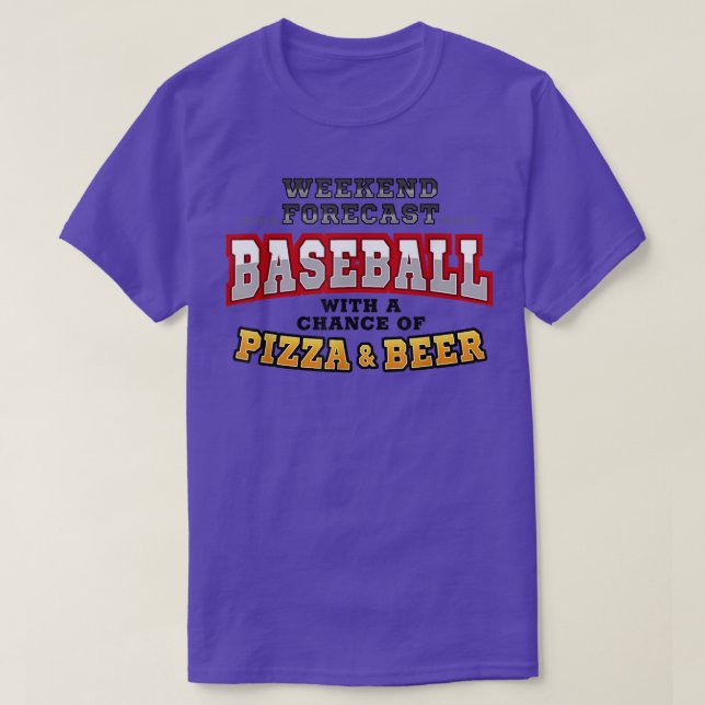 Camiseta Baseball Pizza & Beer Funny Weekend Forecast Sport (Diseño del anverso)
