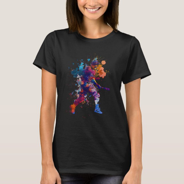 Camiseta Baseball Player Colorful Colors Baseball Player (Anverso)