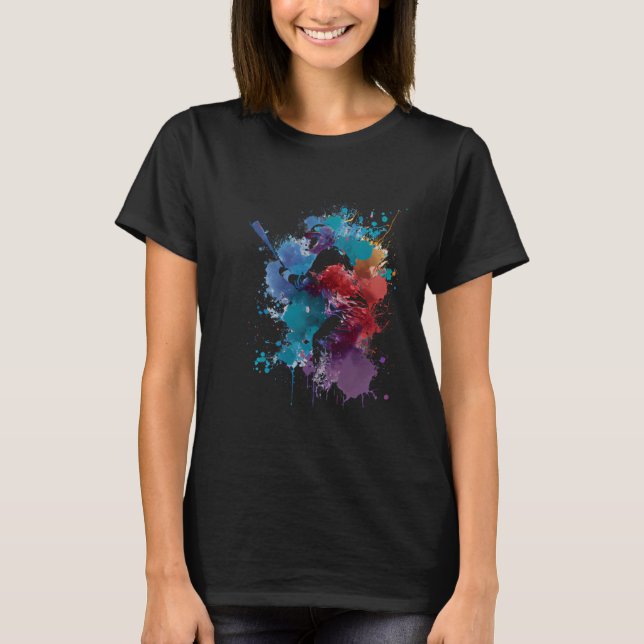 Camiseta Baseball  player colorful colors designs (Anverso)