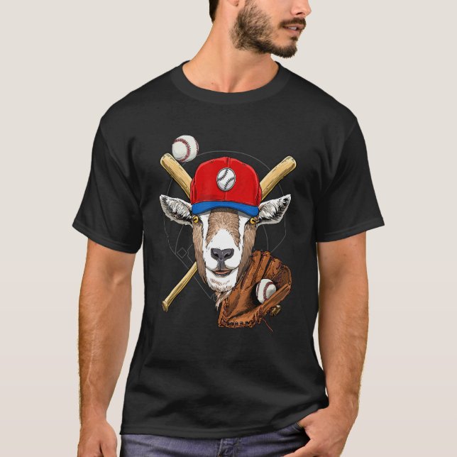 Camiseta Baseball Player Goat  Pitcher Catcher Baseball Coa (Anverso)
